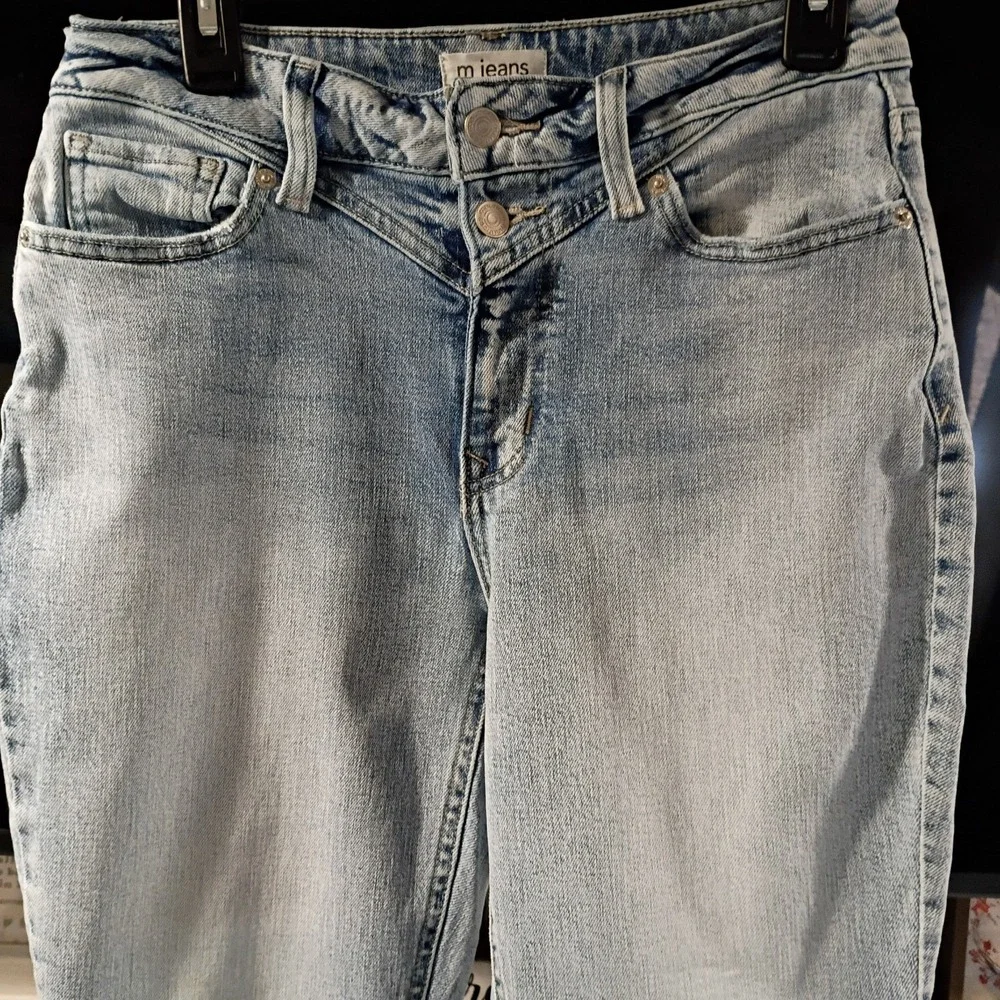 EUC High Rise Original Fit Kick Boot Ankle Women's Size 8 Short Blue Denim Jeans